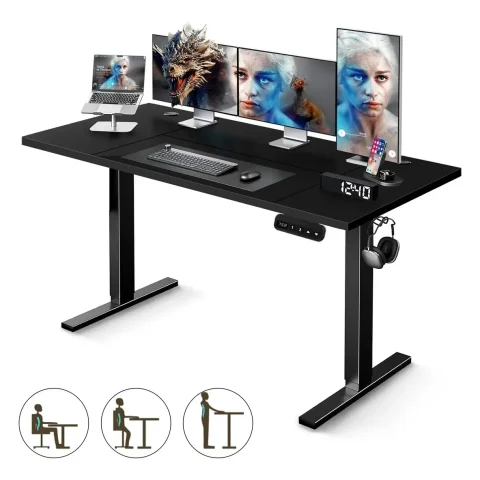 Escritorio Gamer FURRIFIC Eléctrico con Altura Ajustable y Memoria, 140x60 cm