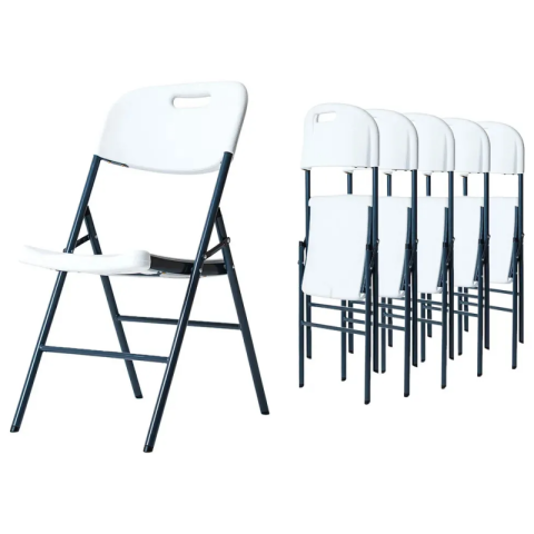 Paquete De 6 Sillas Plegables Blancas Loomber