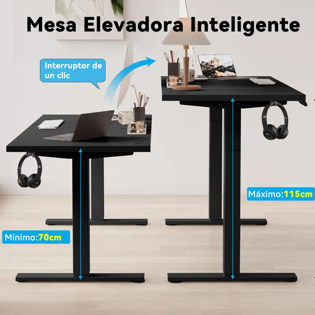 Escritorio Gamer FURRIFIC Eléctrico con Altura Ajustable y Memoria, 140x60 cm - Image 5